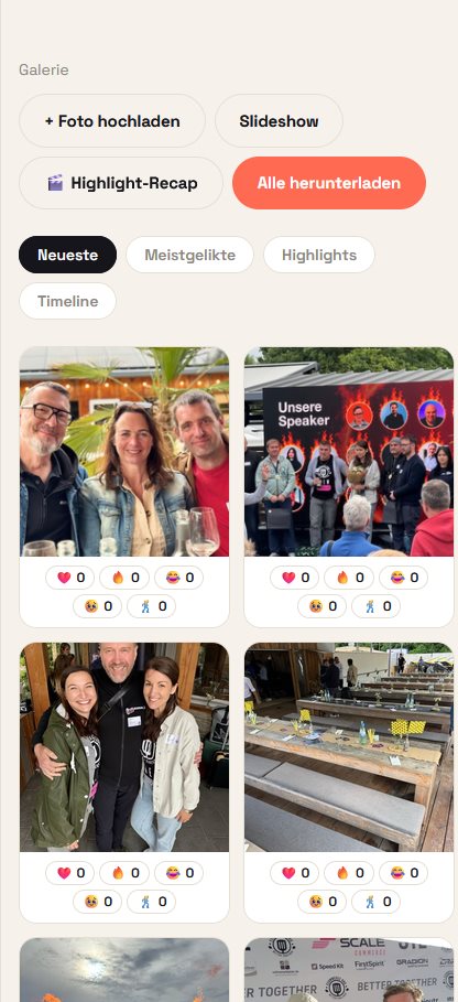 SnapCrew-Galerie eines Events auf dem Smartphone